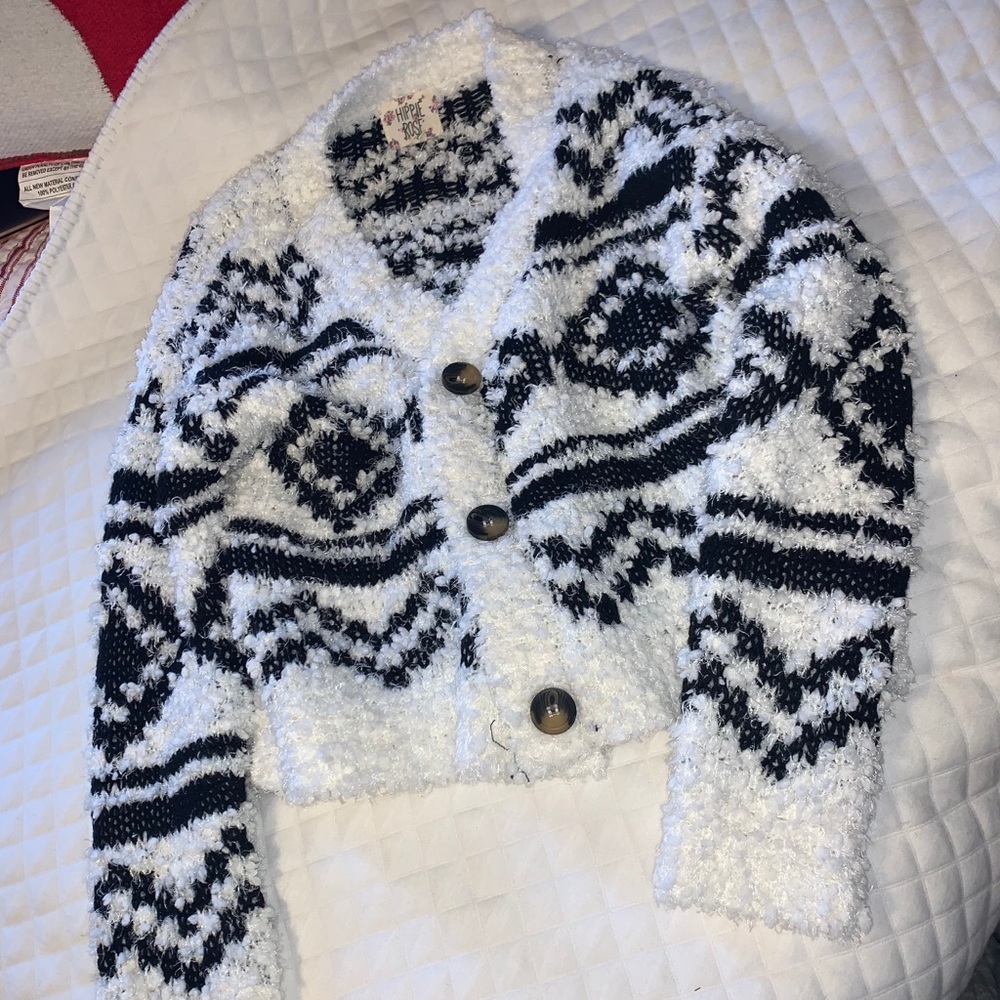 Black and white cozy sweater